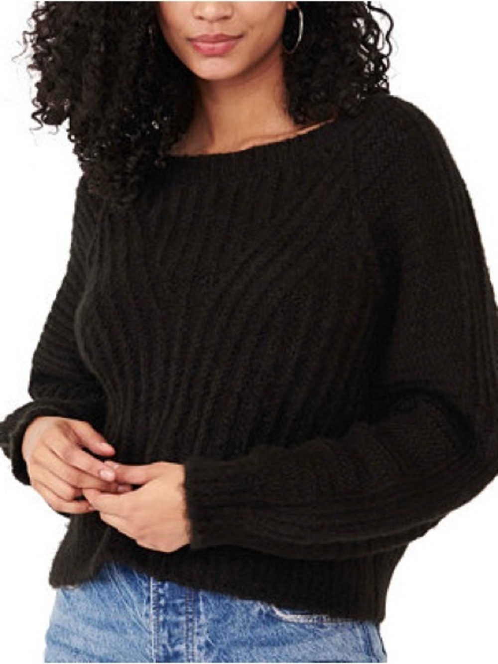 Free People Black Carter Pullover Sweater (piling)